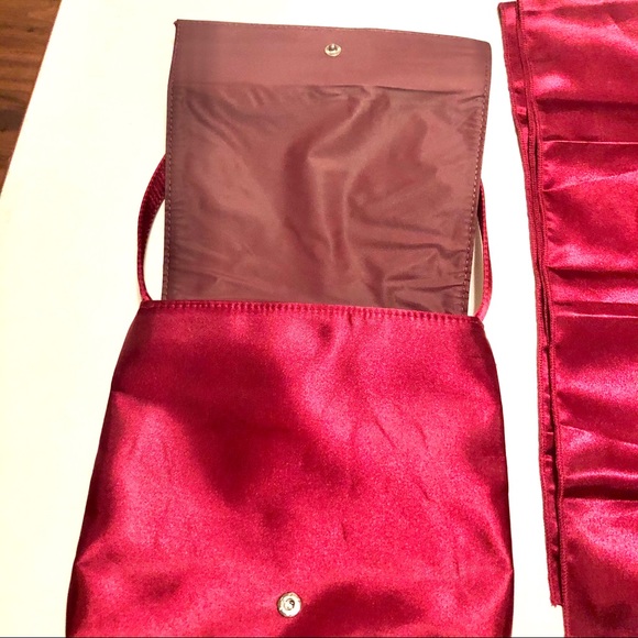 Satin wine color purse - Picture 3 of 5